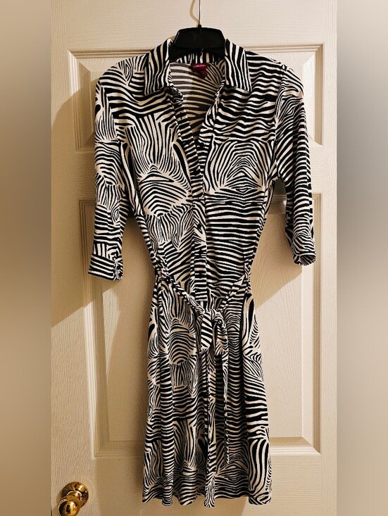 Merona Dresses & Skirts - Merona Zebra-Print Shirt Dress - Black & Tan